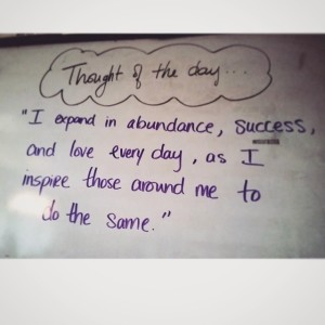 Success mantra.  Thank you guys for our 'Thought of the Day'!
